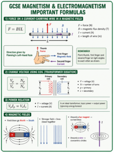 GCSE magnetism and electromagnetism formulas