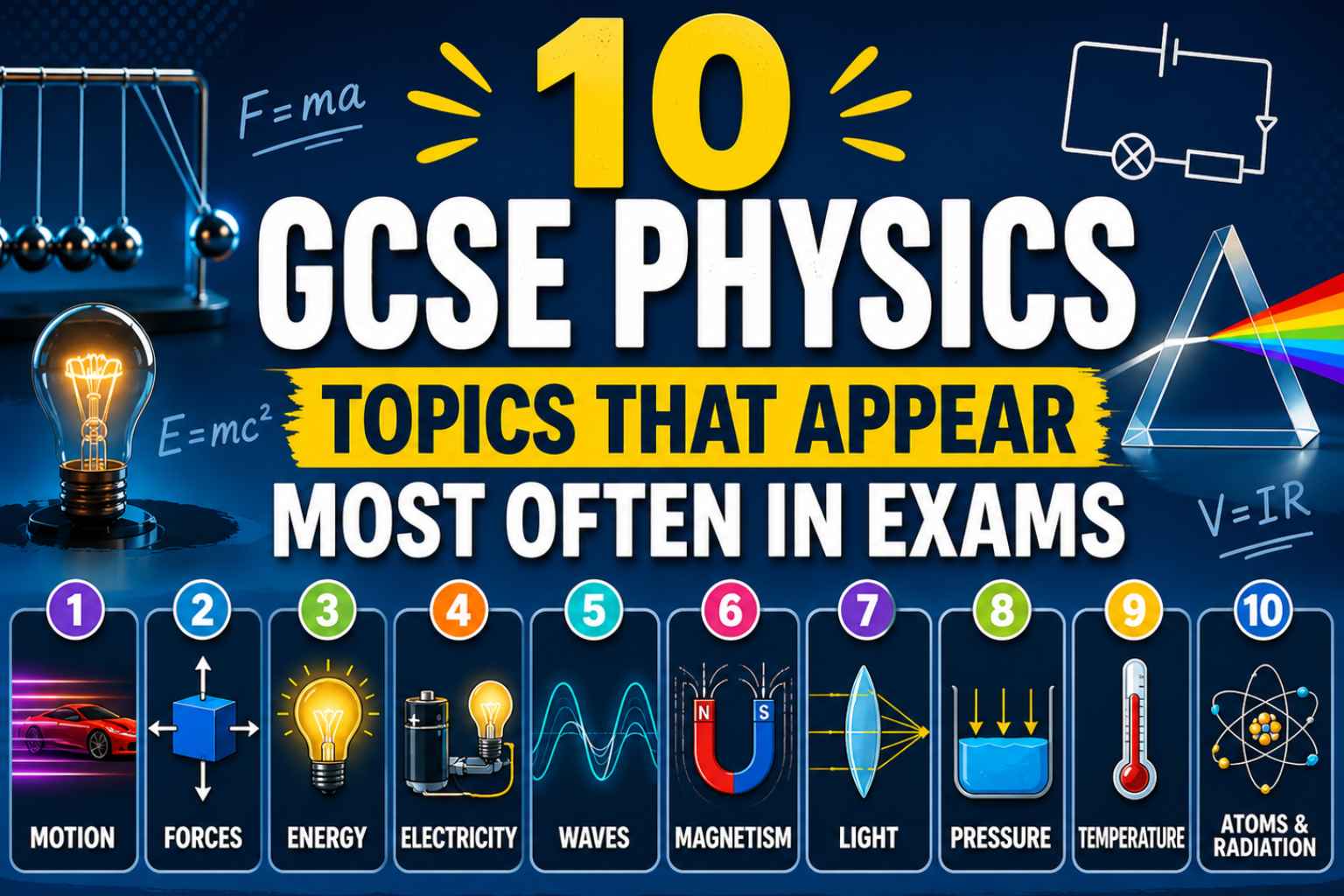 10 GCSE Physics Topics That Appear Most Often in Exams