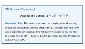 3D cuboid diagonal formula and tip