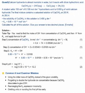 Chemical calculations and pH solution guide