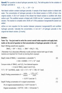 Hydrogen peroxide titration problem solution