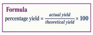Percentage yield formula infographic