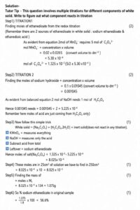 Titration solution write-up with calculations
